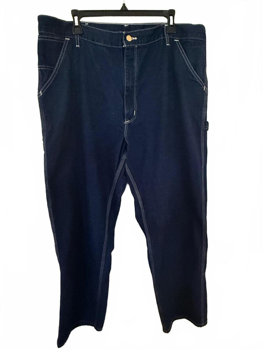 1999 Carhartt Men's Dark Blue Work Pants 42x32 100% Cotton